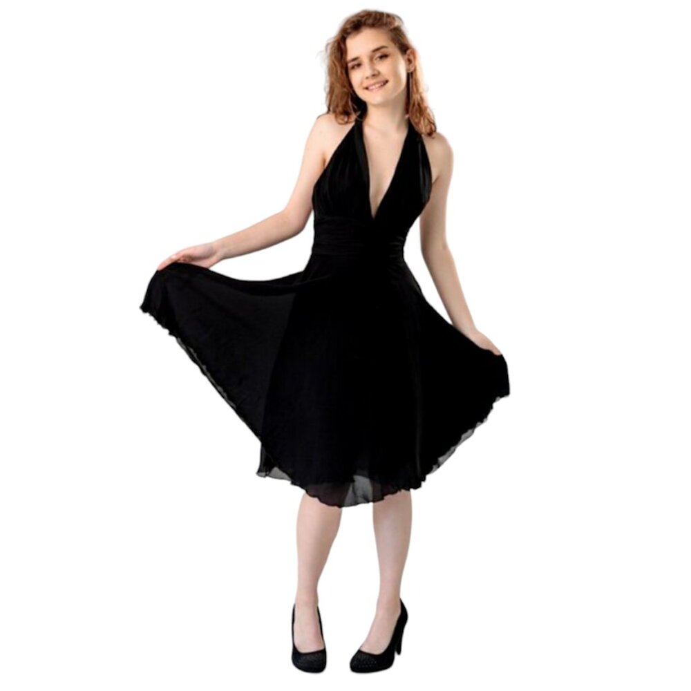WHITE HOUSE BLACK MARKET Dress, Black Halter Sleeveless Office Work Career, 2